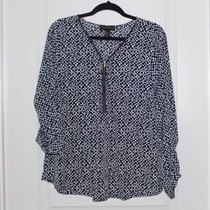 Forever 21+ blue and white blouse